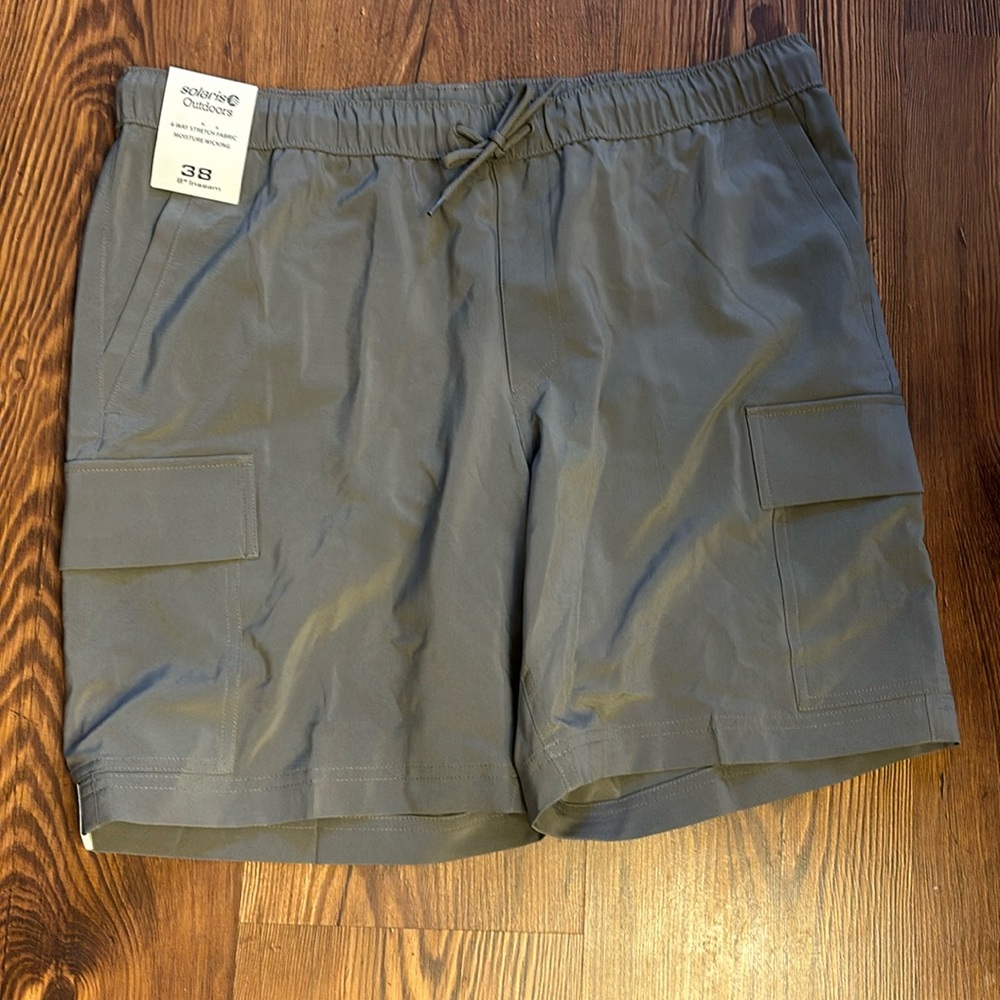 New with Tag, Gray Solaris Outdoors shorts. Size 38, 8”inseam.